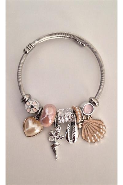 Kalpli Charm Çelik Bileklik