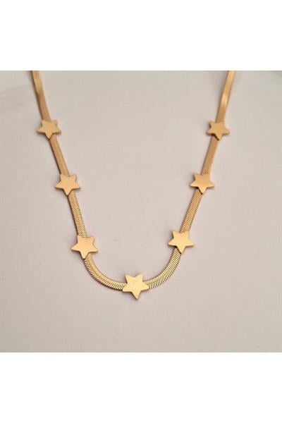 Yıldız Detaylı Çelik Kolye (51,5 cm)