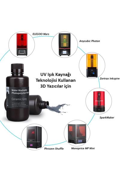 ELEGOO Suda Yıkanabilir Reçine Seramik Gri