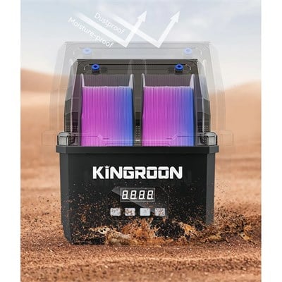 KINGROON KR-02 çift makaralı filament kurutucu tanıtım görseli