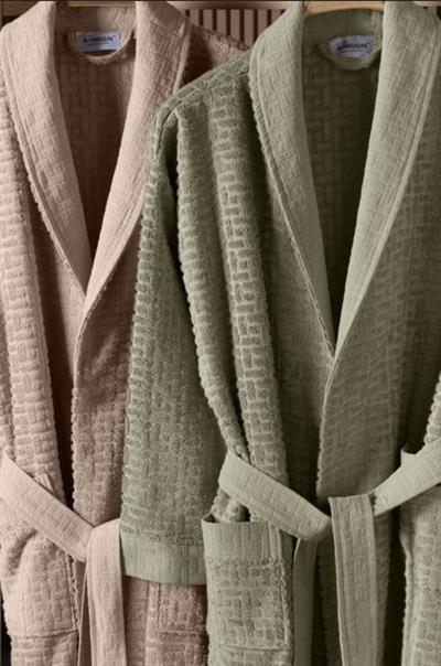 Bambu Bornoz Seti Lisse Sage Sabre