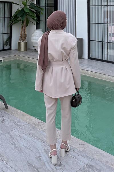 Pensli Ceket-Pantolon İkili Takım Taş