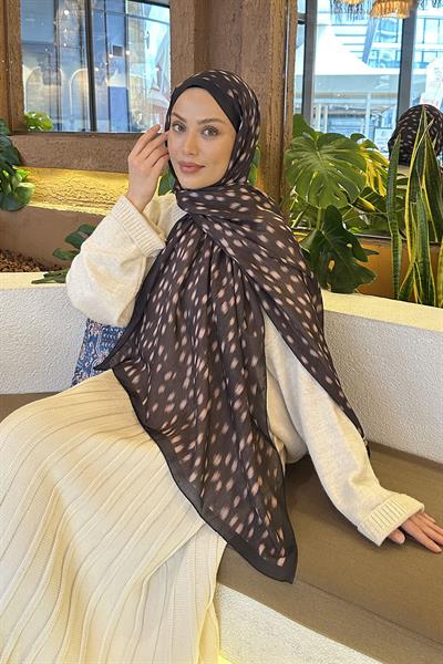 Ceylan Desen Soft Şal Acı Kahverengi