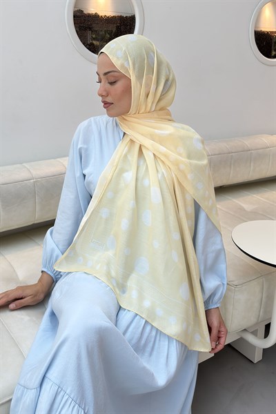 Puantiye Desen Soft Şal Sarı