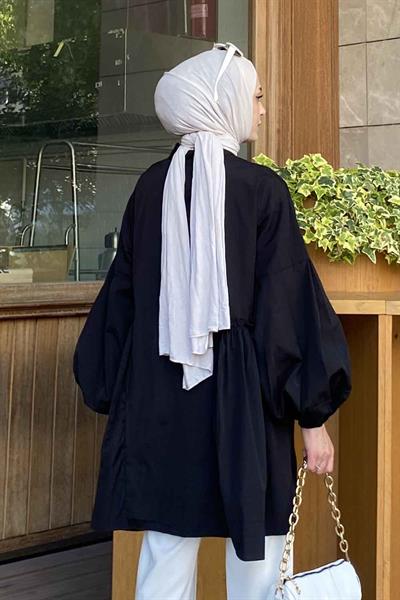 Lopez Balon Kol Tunik Siyah