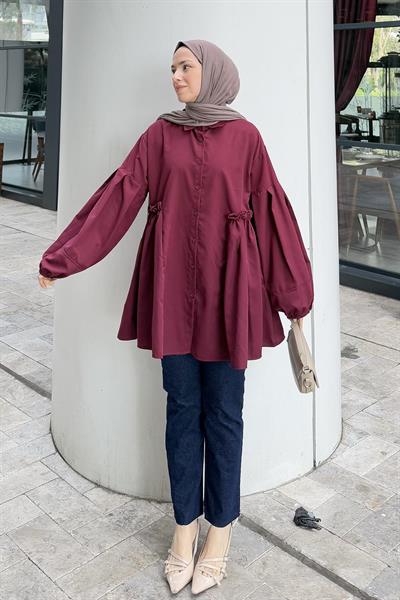 Lopez Balon Kol Tunik Bordo