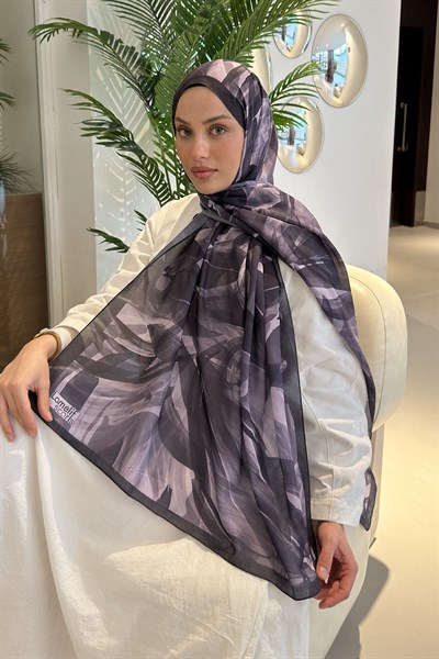 Brush Desen Soft Şal Eflatun