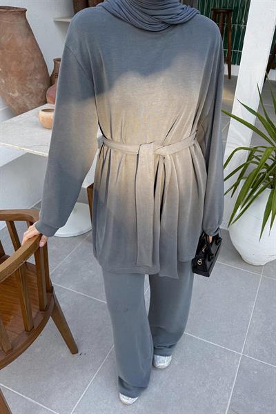 Bağlama Detaylı İkili Takım Antrasit