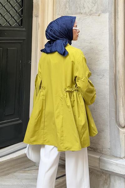 Lopez Balon Kol Tunik Yağ Yeşili