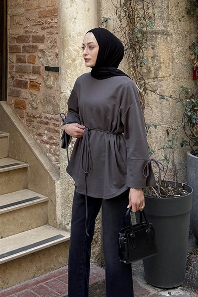 Yırtmaç Detaylı Sweat Antrasit