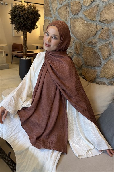 Etnik Desen Ayrobin Floş Jakar Şal Badem
