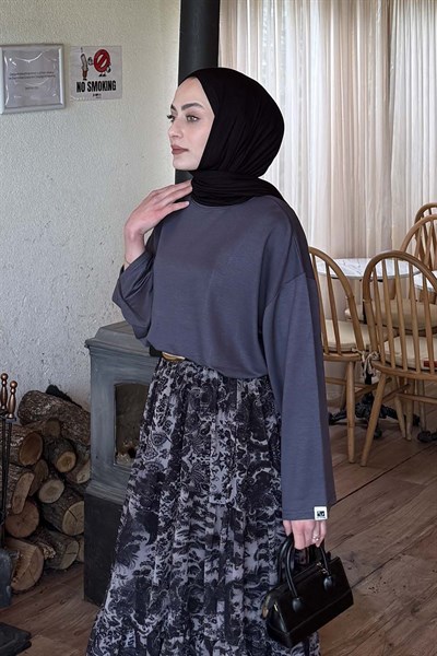 Kol Armalı Sweatshirt Antrasit