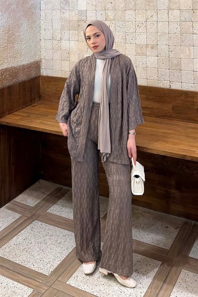 Raşel Kimono Takım Soft Kahve