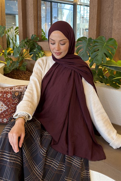 Organic Premium Şal Koyu Bordo