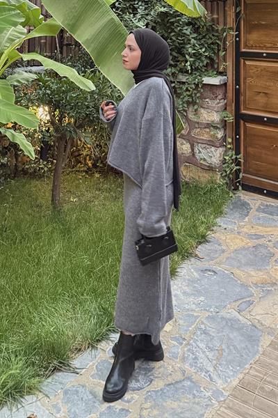 Etekli Triko Takım Antrasit