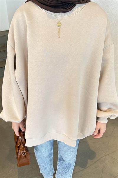 Oversize Sweatshirt Krem