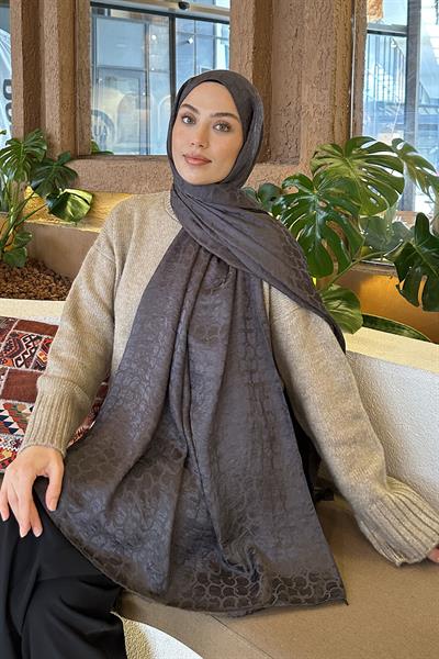 Bloom Desen Ayrobin Floş Jakar Şal Antrasit