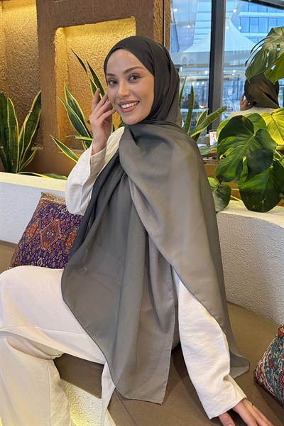 Degrade Desen Soft Şal Asker Yeşili