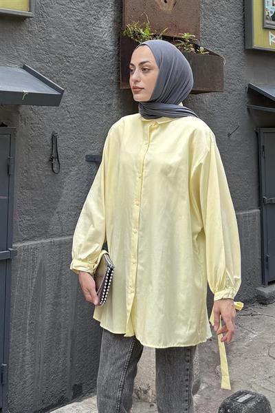 Kol Detaylı Gömlek 
Oversize Gömlek Sarı