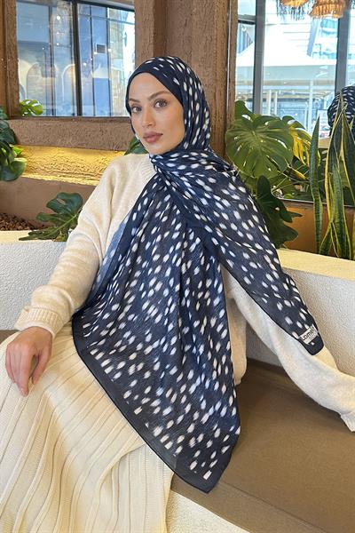 Ceylan Desen Soft Şal Lacivert