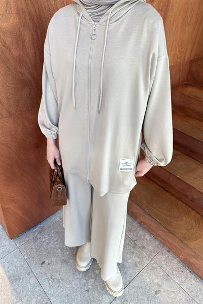 Arma Detaylı İkili Takım Bej