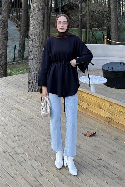 Yırtmaç Detaylı Sweat Lacivert