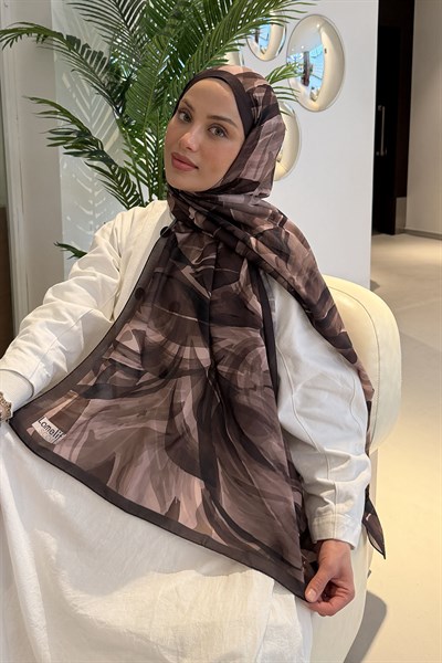 Brush Desen Soft Şal Acı Kahverengi