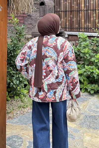 Desenli Kapitone Mont Acı Kahverengi