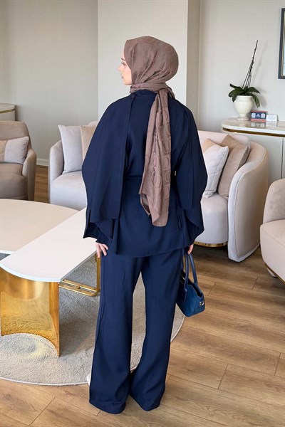 Şallı Pantolon Takım Lacivert