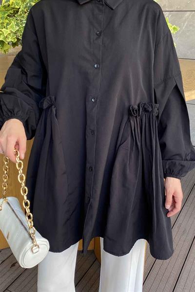 Lopez Balon Kol Tunik Siyah