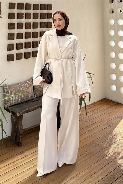 Derin Pens Detaylı Tesettür Takım Taş