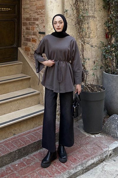 Yırtmaç Detaylı Sweat Antrasit