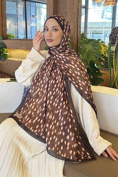 Ceylan Desen Soft Şal Kahverengi