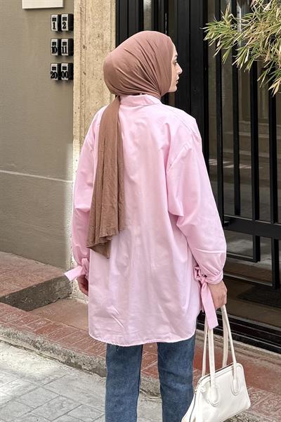 Kol Detaylı Gömlek 
Oversize Gömlek Pembe