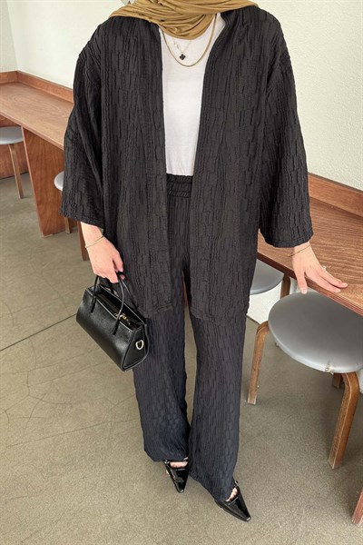 Raşel Kimono Takım Siyah