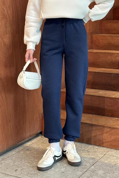 Üç İplik Şardonlu  Eşofman Altı Lacivert