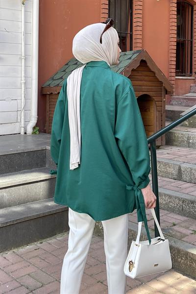 Kol Detaylı Gömlek 
Oversize Gömlek Zümrüt Yeşili