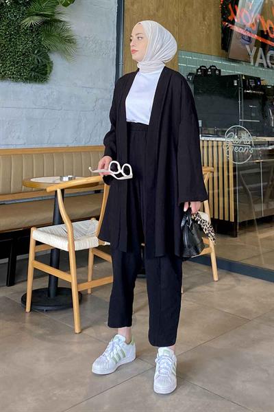 Kimona İkili Takım Siyah