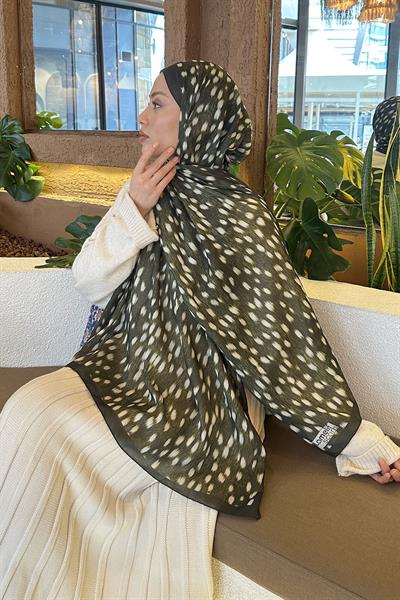 Ceylan Desen Soft Şal Haki