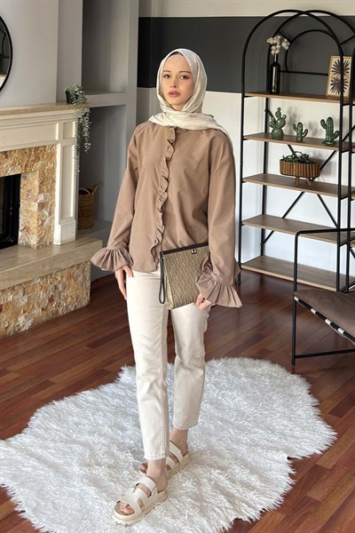 Fırfırlı Gömlek Soft Kahve