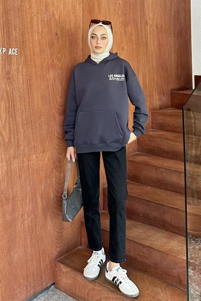 Los Angeles Baskı Detaylı  Sweat Füme