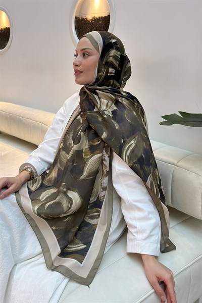 Çiçek Desen Pamuk Şal Mint Yeşili