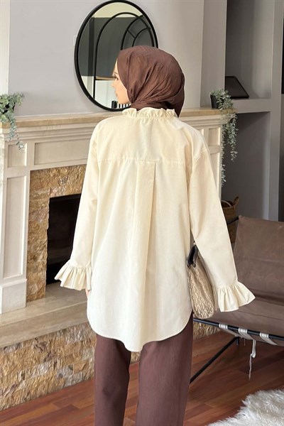 Fırfırlı Gömlek Bej