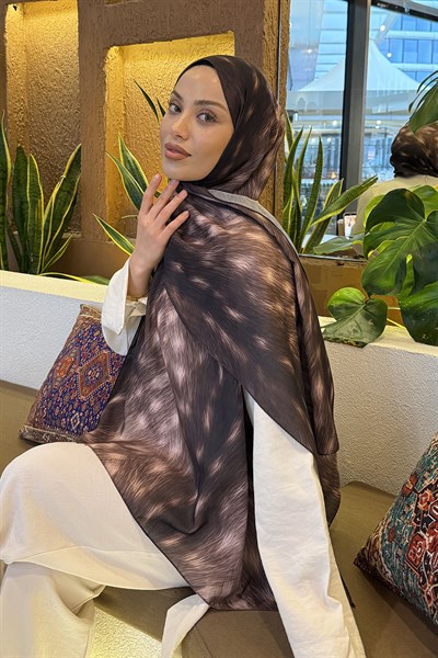 Ceylan Desen Soft Şal Acı Kahverengi