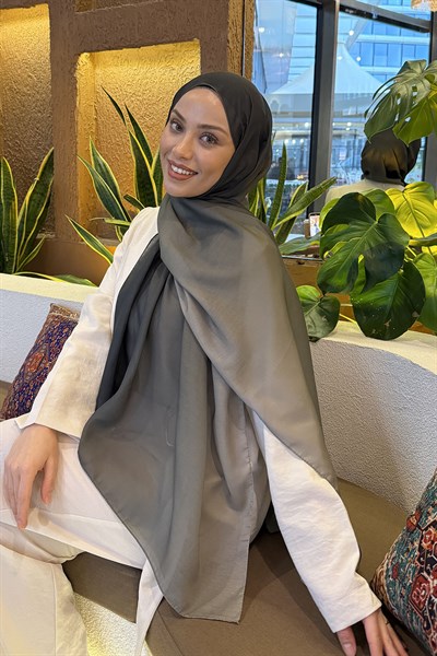 Degrade Desen Soft Şal Asker Yeşili