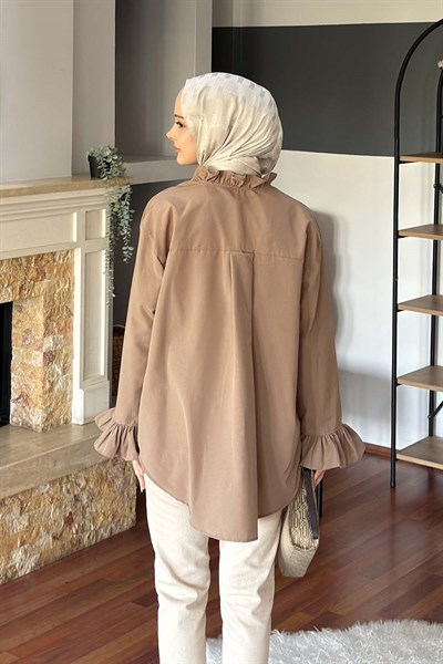 Fırfırlı Gömlek Soft Kahve