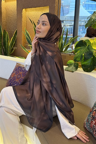 Batik Desen Soft Şal Kahverengi
