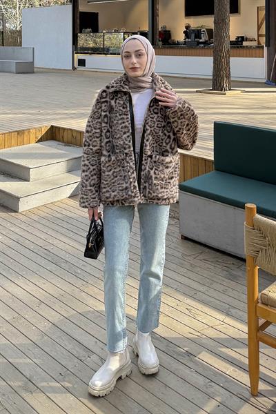 Leopar Desen Mont Soft Kahve