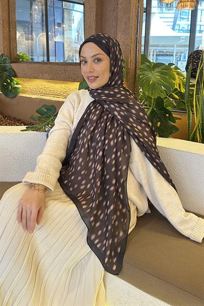 Ceylan Desen Soft Şal Acı Kahverengi