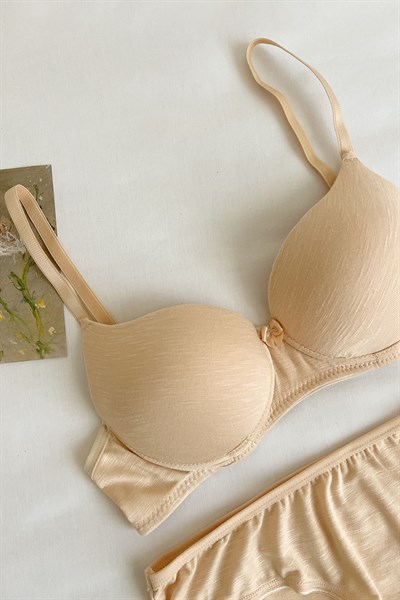 Penye Destekli Sütyen Takım Ten Rengi